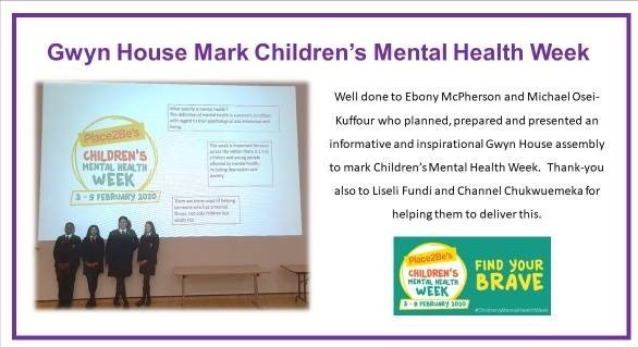Gwyn house mark mental health week