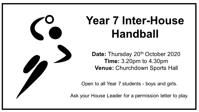 Year 7 Inter House Handball