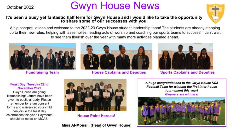 Gwyn House News