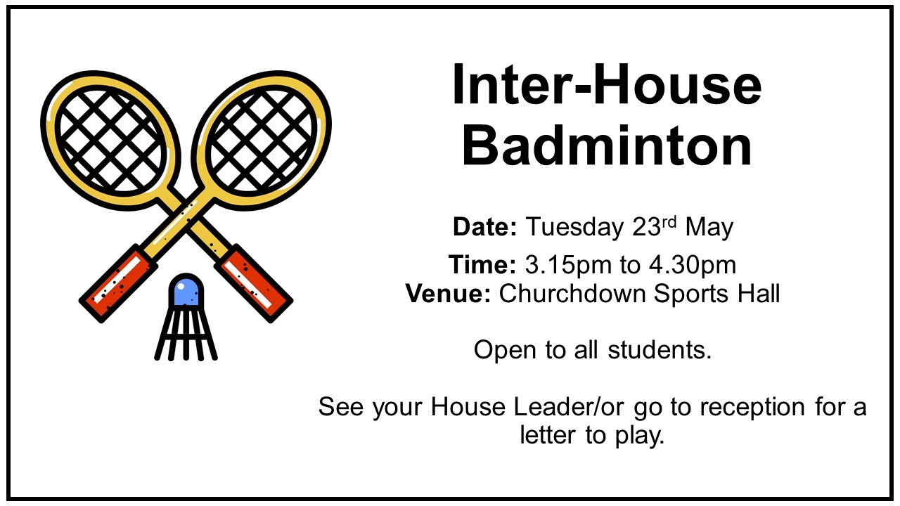 Inter house badminton