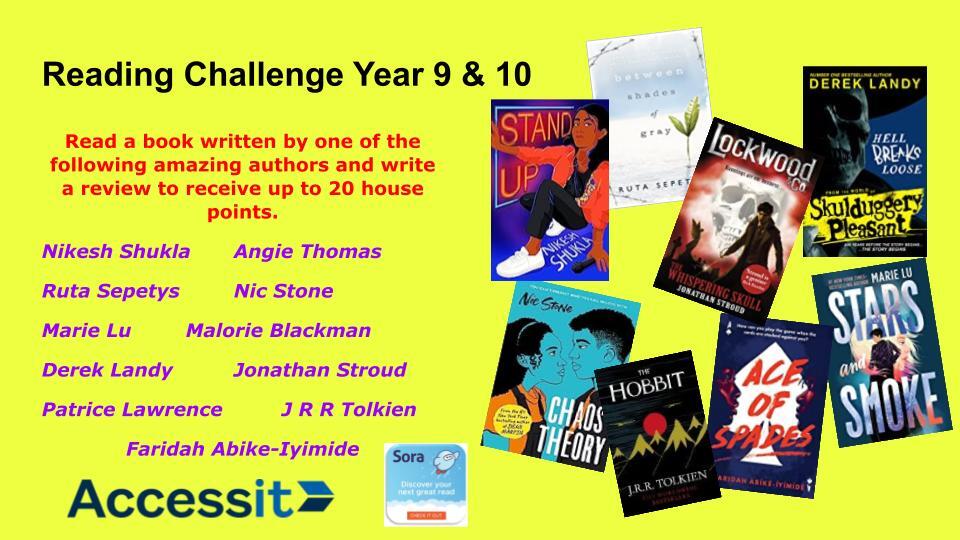 Reading challenge year 9 10